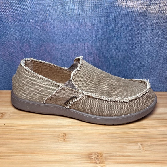 Crocs Santa Cruz Men’s Brown Slip On Shoes Sz 8 Casual Loafers NICE! main image 5